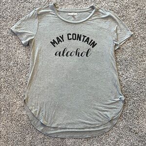 Gray Graphic T-Shirt with Black Text